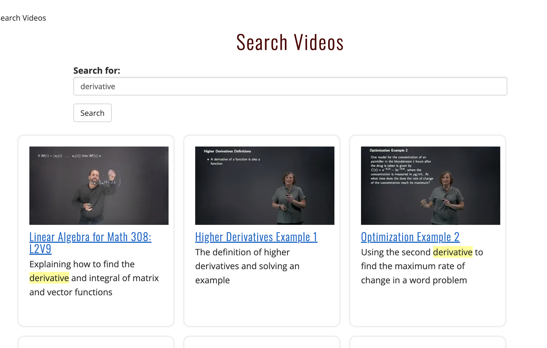 Search Videos