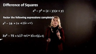 Factoring a Difference  of Two Squares