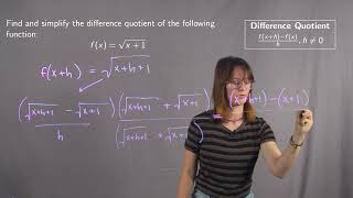 Difference Quotient of a Square Root Function