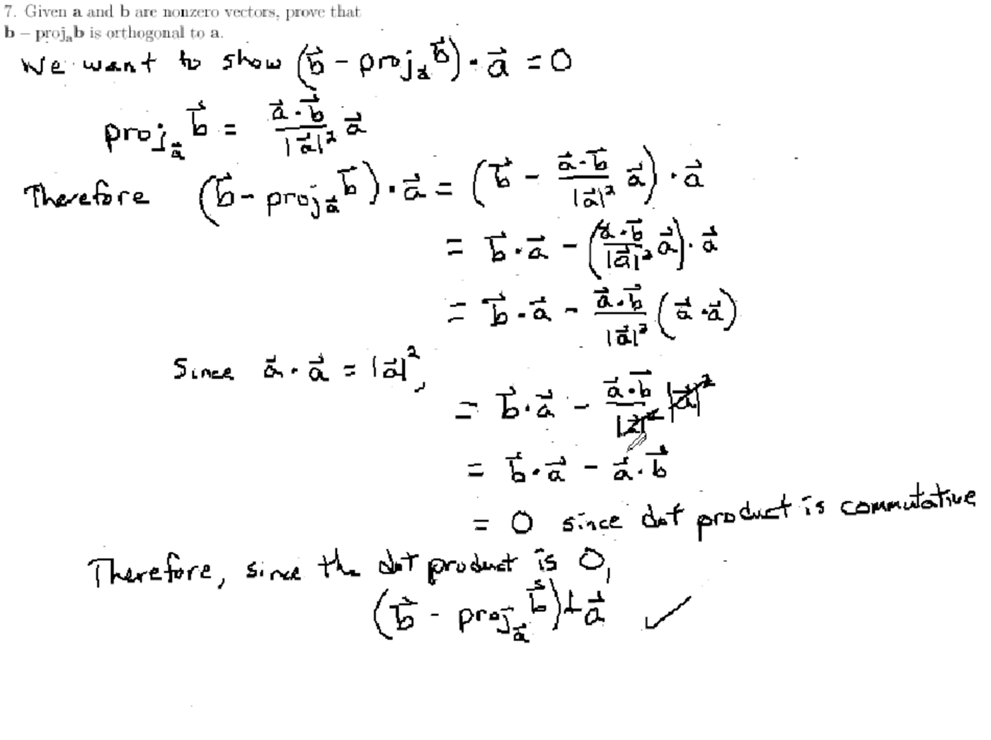 Dot Product: MATH 171 Problems 7 & 8