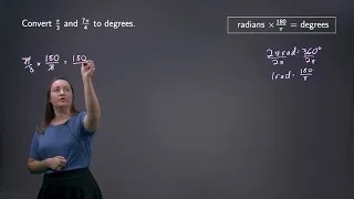 Degree and Radian Angle Measure Exercise 2