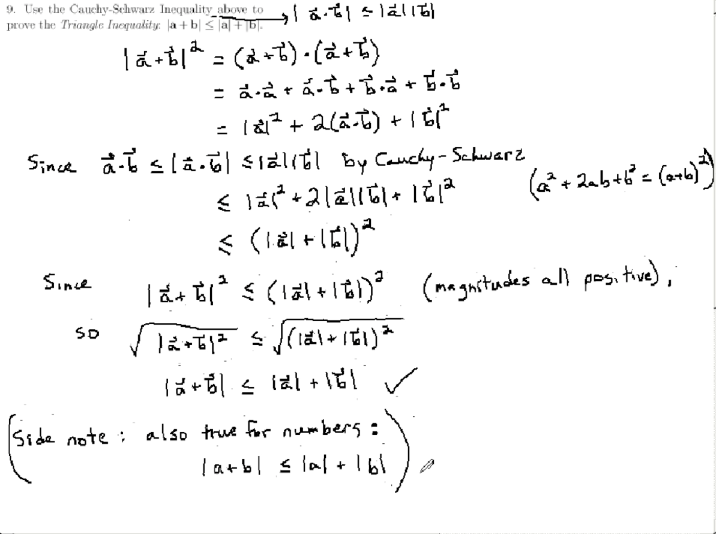 Dot Product: MATH 171 Problems 9 & 10