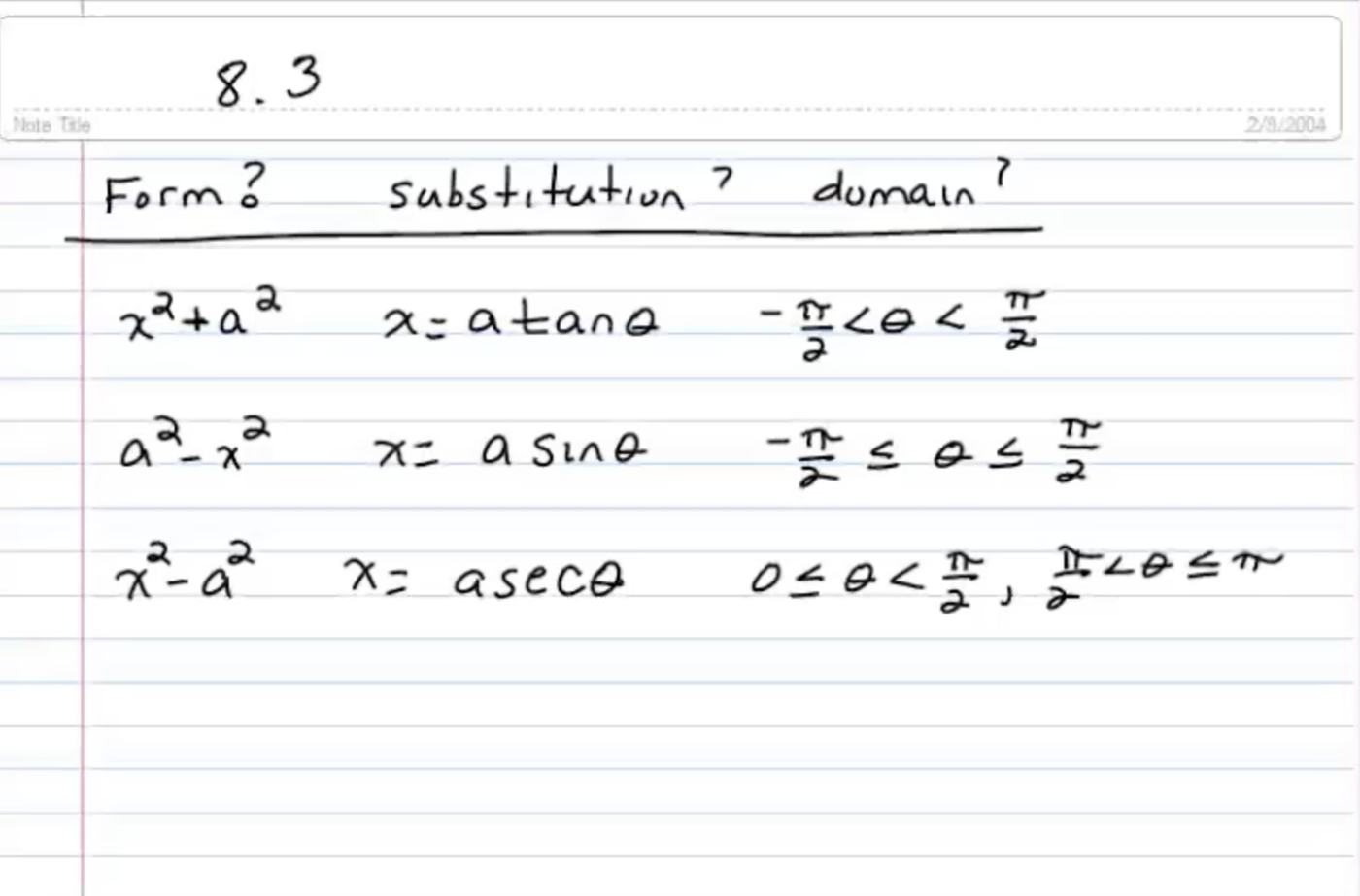 Review for the Common Exam: MATH 152 Exam 1 Review Problems 29-33