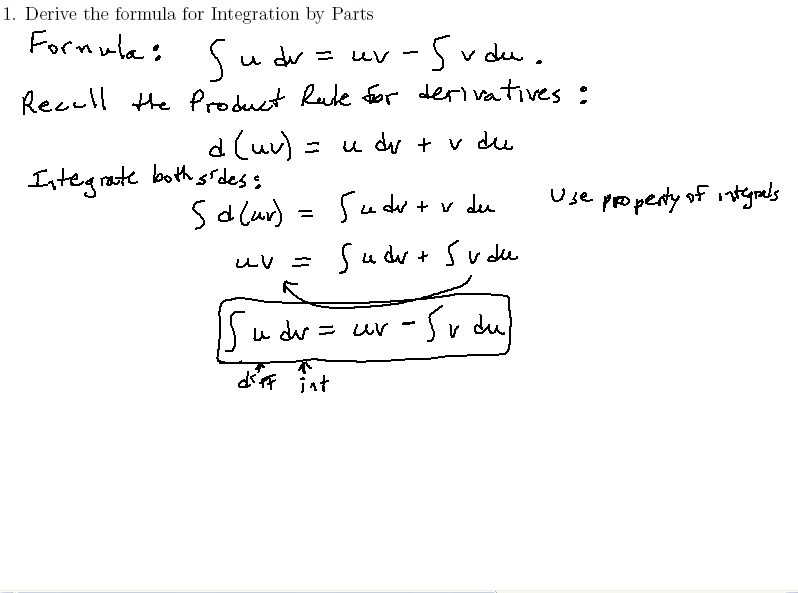 Integration by Parts: MATH 172 Problems 1 & 2