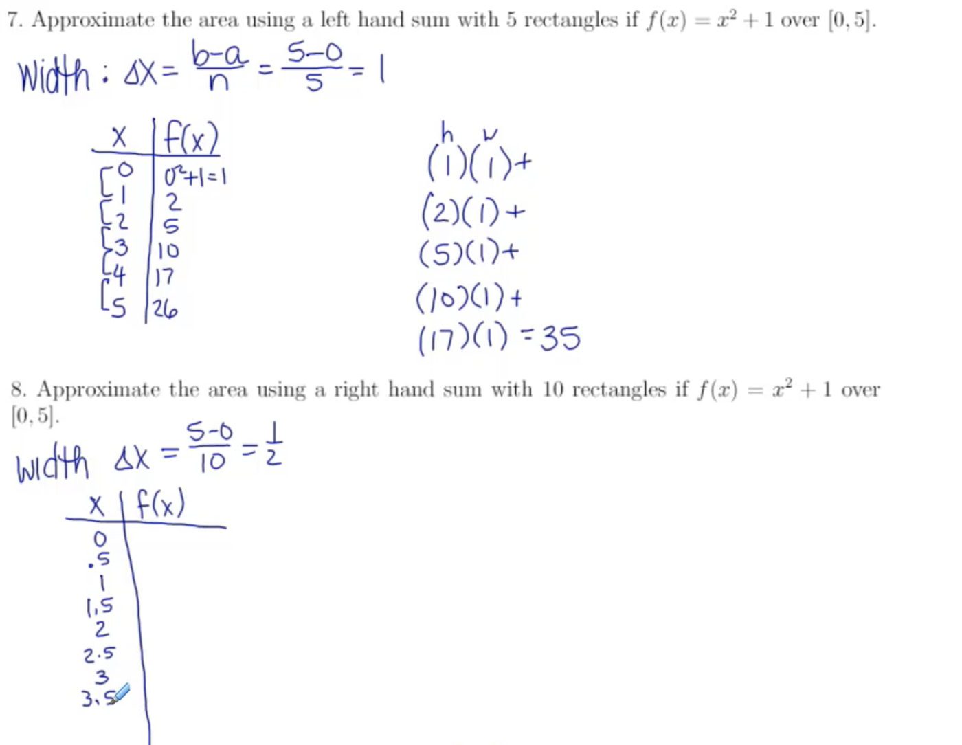 Approximating the Area Under a Curve Using Rectangles: MATH 142