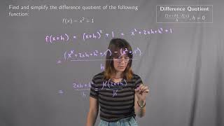 Difference Quotient of a Quadratic